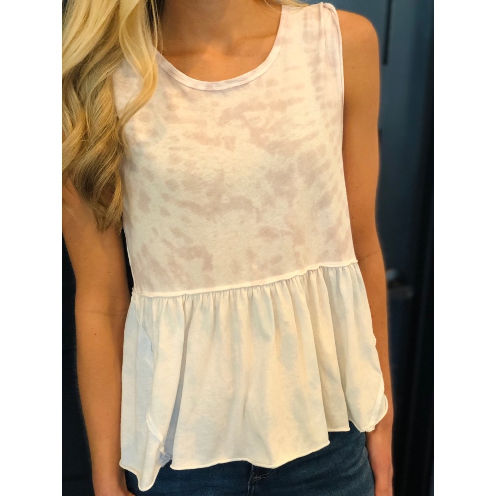 We The Free, Lilac & Sky Blue Tie-Dye Tank, Size Extra Small